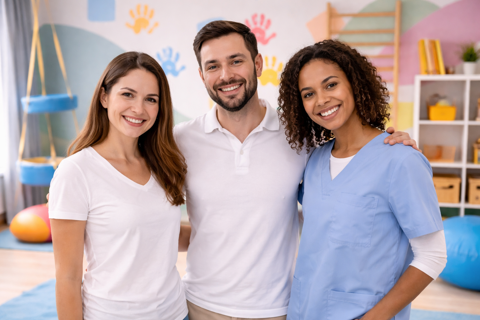 Equipa de terapeutas do centro infantil Um dó li tá